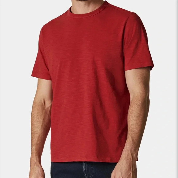 NEIMAN MARCUS Exclusive Shirt Large Cotton Blend Crew Neck Short Sleeve Red NWT - Picture 1 of 3